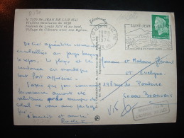 CP TP MARIANNE DE CHEFFER 0,30 ROULETTE OBL.MEC.29-7-1974 ST JEAN DE LUZ PPAL (64 PYRENEES ATLANTIQUES) - Coil Stamps