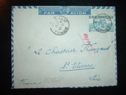 LETTRE PAR AVION POUR FRANCE TP 2F50 OBL. TIRETEE 20-1-42 SOUBELLAT TUNISIE - Storia Postale