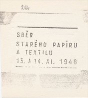 J1104 - Czechoslovakia (1945-79) Control Imprint Stamp Machine (R!): The Collection Of Waste Paper And Textiles 1948 - Probe- Und Nachdrucke