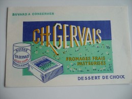 BUVARD CH GERVAIS Fromages Frais Pasteurisés Double Crème Carrés Frais . Années 50. TBEtat PETIT SUISSE - Produits Laitiers