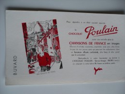 BUVARD Chocolat  POULAIN Un GAMIN De PARIS Série Chansons De France. Années 50. TBon Etat MONTMARTRE SACRE COEUR - Cocoa & Chocolat