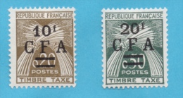 LA REUNION TAXE N° 46 ET 47 * (YT) 2 TIMBRES TAXE COTE 31,00 EUROS PHOTO R/V - Timbres-taxe