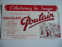 BUVARD Chocolat POULAIN POUR QUE CA ME DONNE DU COURAGE Série Collectionnez Les Images. Années 50 TBON ETAT - Cocoa & Chocolat