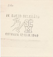 J1118 - Czechoslovakia (1945-79) Control Imprint Stamp Machine (R!): IV. Congress Delegates SCM (= Czech Union Of Youth) - Probe- Und Nachdrucke