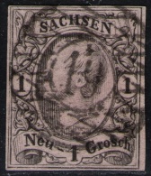 19 Meissen Auf 1 Ngr. Mattgraurot - Sachsen Nr. 9 IIa - Kabinett - Sachsen