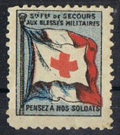 Viñeta FRANCIA, Erinophia. Aux Blesses Militaires. Cruz Roja * - Rode Kruis