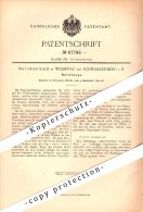 Original Patent - Matthias Kalb In Wildenau B. Schwarzenberg I. Sachsen , 1892 , Rollstange , Papierfabrik , Papier !!! - Schwarzenberg (Erzgeb.)