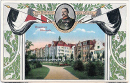 BROMBERG Bülowstraße Bydgoszcz Mit Porträt General Feldmarschall Von Hindenburg Fahne Deutsch National Patriotika 1915 - Westpreussen