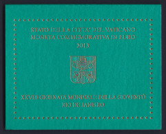 2013 VATICANO "XXVIII GIORNATA MONDIALE DELLA GIOVENTU' - RIO DE JANEIRO" 2 EURO COMMEMORATIVO FDC (FOLDER) - Vatican