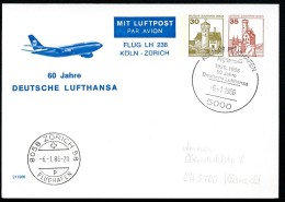BERLIN PP101 C2/003 Privat-Postkarte 60 J. LUFTHANSA BOEING 737 Sost. 1986  NGK 6,00 € - Cartoline Private - Usati