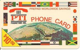 CARTE-PREPAYEE-USA-PT1-10$-DRAPEAUX-06/98-TBE - Andere & Zonder Classificatie