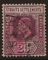STRAITS SETTLEMENT 1906 25c KE VII SG 161 U RB17 - Straits Settlements