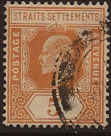 STRAITS SETTLEMENT 1906 5c KE VII SG 157 U RB45 - Straits Settlements