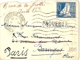 LCH - ALGERIE CARTE VISITE POSTEE A BORD OBL. MARSEILLE GARE 11/5/1929 - Lettres & Documents