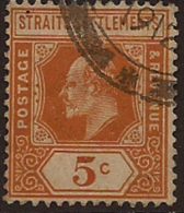 STRAITS SETTLEMENT 1906 5c KE VII SG 157 U RG163 - Straits Settlements