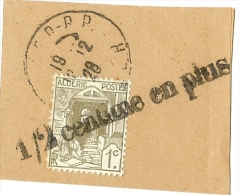 LCH - ALGERIE 1/2 CENTIME EN PLUS SUR CASBAH 1c ET 2c  FRAGMENT DE BJ - Cartas & Documentos