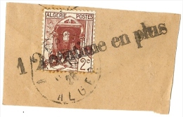 LCH - ALGERIE 1/2 CENTIME EN PLUS SUR CASBAH 1c ET 2c  FRAGMENT DE BJ - Storia Postale