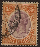 STRAITS SETTLEMENTS 1921 35c KGV SG 236a U RG276 - Straits Settlements