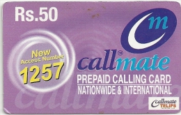 Pakistan - Call Mate - Purple (New Access Number 1257) - 50Rs Remote Mem. Used - Pakistán