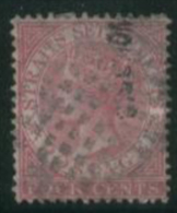 STRAITS SETTLEMENTS 1867 4c ROSE SG 12 U BW24 - Straits Settlements