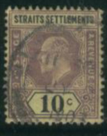 STRAITS SETTLEMENTS 1902 10c KE VII SG 115 U BW47 - Straits Settlements