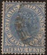STRAITS SETTLEMENTS 1867 12c QV SG 154 U WX54 - Straits Settlements