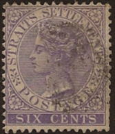 STRAITS SETTLEMENTS 1867 6c QV SG 13a U WX52 - Straits Settlements