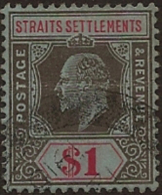 STRAITS SETTLEMENTS 1906 $1 KEVII SG 165 U WU124 - Straits Settlements
