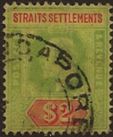 STRAITS SETTLEMENTS 1906 $2 KEVII SG 166 U WU125 - Straits Settlements