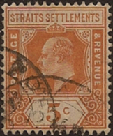 STRAITS SETTLEMENTS 1906 5c KEVII SG 157 U WU115 - Straits Settlements