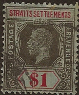 STRAITS SETTLEMENTS 1912 $1 KGV SG 210 U WU211 - Straits Settlements