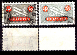 Svizzera-243 - 1923 - Unificato: N. A9 + A9a (o) - Privi Di Difetti Occulti. - Gebraucht