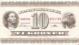 BILLETE DE DINAMARCA DE 10 KRONER DEL AÑO 1936 DIFERENTES FIRMAS (BANK NOTE) MOLINO-MOULIN-MILL - Denmark