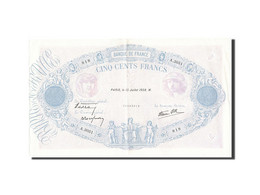 Billet, France, 500 Francs, 500 F 1888-1940 ''Bleu Et Rose'', 1938, 1938-07-15 - 500 F 1888-1940 ''Bleu Et Rose''