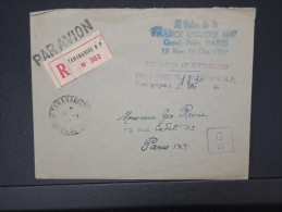 FRANCE-MADAGASCAR- Enveloppe En Recommandée Par Avion ( Griffe Taxe Percue) En 1945    à Voir P4875 - Aéreo