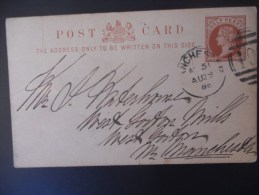 Grande Bretagne Carte De Manchester 1888 - Briefe U. Dokumente
