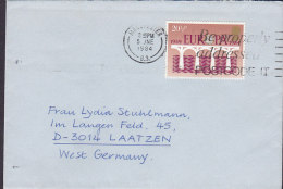 Great Britain Slogan MANCHESTER 1984 Cover Brief LAATZEN Germany 20½ P. Europa CEPT Bridge Brücke Pont Stamp - Covers & Documents