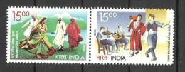 INDIA, 2006, India Cyprus Joint Issue, Setenant Set, 2 V,  Music, Dance, Culture, MNH, (**) - Nuevos