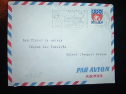 LETTRE PAR AVION TP BLASON DE PARIS 15F CFA Sur 0,30 OBL.MEC.7-9-1965 SAINT DENIS REUNION - Brieven En Documenten