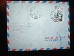 LETTRE PAR AVION TP BASKET-BALL 8F CFA SUR 30F OBL.28-3-1957 SAINT-DENIS REUNION - Brieven En Documenten