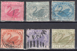 Western Australia 1890/93 - Swan - Mi 34-37,39,40 - Perf 14 - Used - Gebraucht