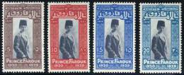 Egypt #155-58 Mint Hinged Prince Farouk Set From 1929 - Unused Stamps