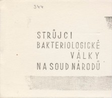 J1252 - Czechoslovakia (1945-79) Control Imprint Stamp Machine (R!): Those Responsible For Bacteriological War In Court - Proofs & Reprints