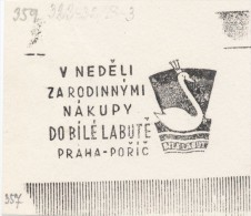 J1273 - Czechoslovakia (1945-79) Control Imprint Stamp Machine (R!): On Sunday Shopping For Family To "White Swan" - Prove E Ristampe