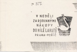 J1274 - Czechoslovakia (1945-79) Control Imprint Stamp Machine (R!): On Sunday Shopping For Family To "White Swan" - Cygnes