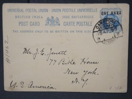 GRANDE BRETAGNE- INDE- Entier Postal De Cawnpore Pour New York En 1899    A Voir Lot P4939 - 1882-1901 Imperium