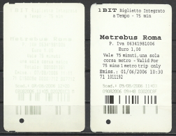 Italy, Roma, Metro Tickets In English And Italian, 2006. - Europa