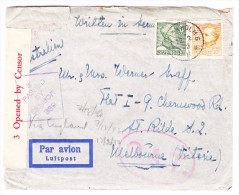 Schweden Zensur Luftpost  O.A.T. Brief Von 12.2.1942 Stockholm Nach Melbourne Australien Mit Kopie Vom Inhalt - Covers & Documents