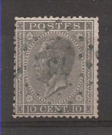 N°17, 10c Gris Obl BLEUE Lpts 73 Cappelen - 1865-1866 Linksprofil