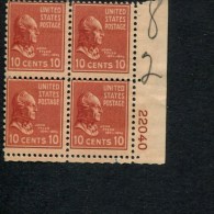 USA POSTFRIS MINT NEVER HINGED POSTFRISCH EINWANDFREI SCOTT 815 PRESIDENTIAL ISSUE P#block Of 4 - Números De Placas